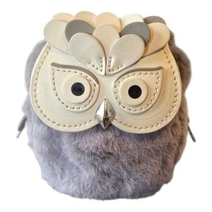 Kate Spade First Edition Hoot Owl Faux Fur Coin Purse Bag Charm